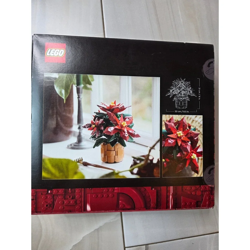 LEGO Icons Botanical Collection Poinsettia 10370‎ Building Set 608 Pieces New F1